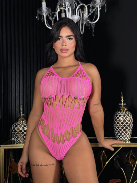 Malla body alumbra en la oscuridad - Fucsia